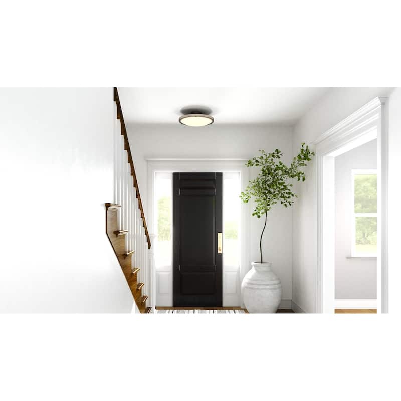 Donne Integrated LED Brushed Nickel Semi-Flush Mount with CCT Switch