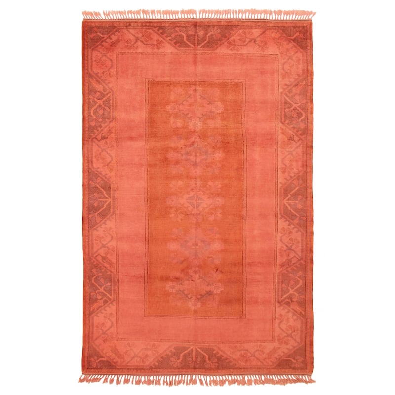 ECARPETGALLERY Hand-knotted Color Transition Salmon Wool Rug - 6'4 x 9'8 - Salmon - 6'4 x 9'8