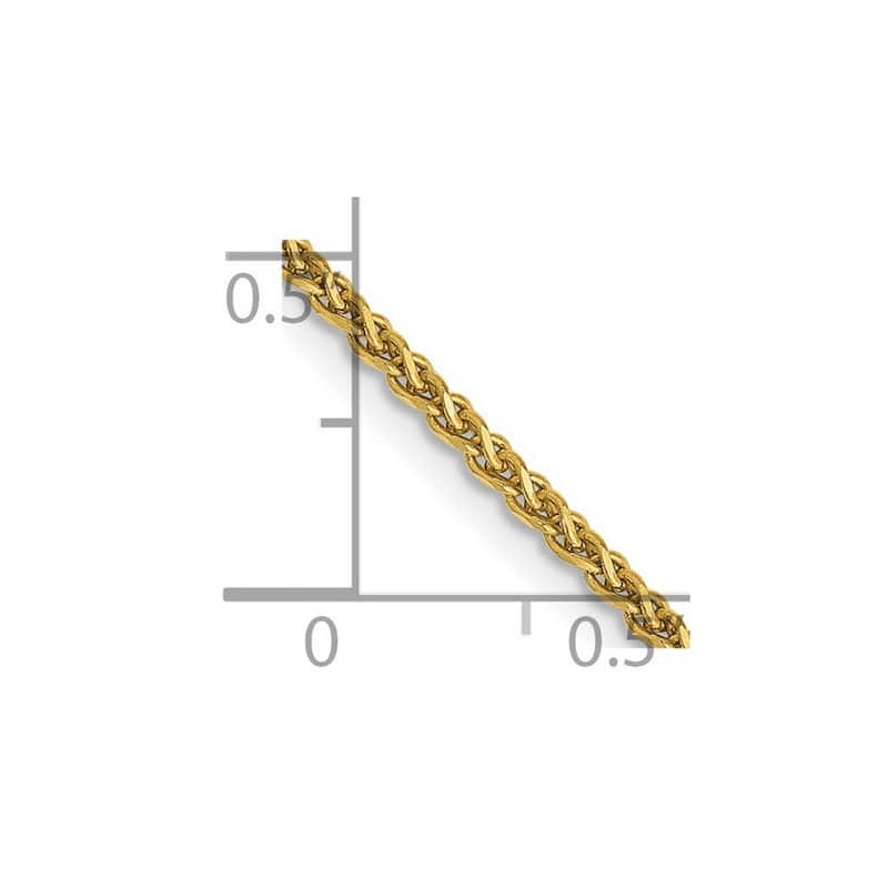 Curata 14k Yellow Gold Solid Polished 1.4mm Sparkle Cut Spiga Chain Bracelet Lobster Claw