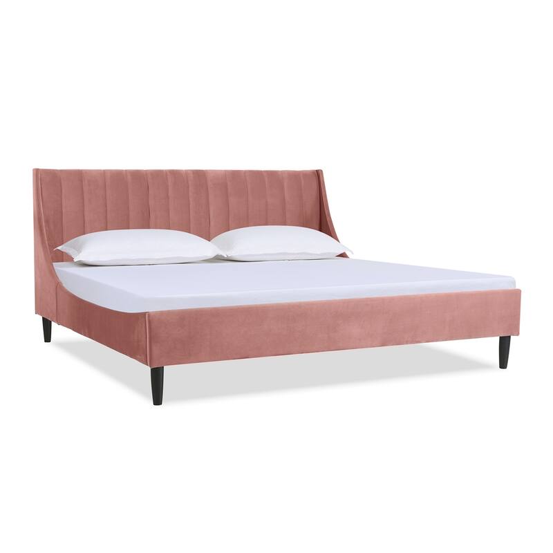 Willow Velvet Upholstered Channel Tufted Platform Bed