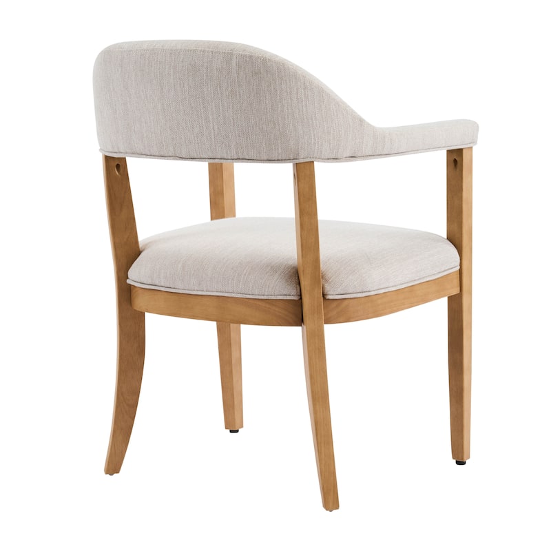 Christopher Knight Home - Mid-Century 5-Piece Set Wood Dining Table Set with 4 Upholstered Arm Chairs