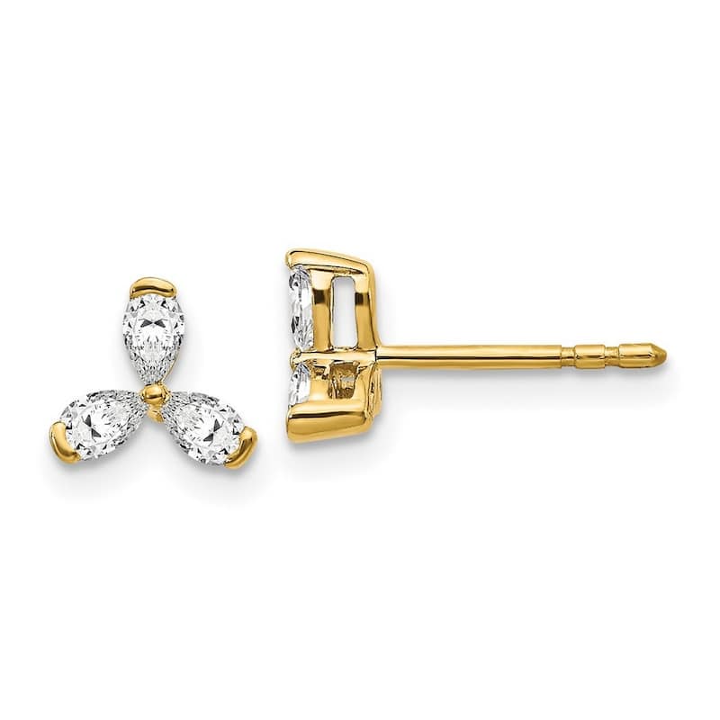 Curata 14k Diamond Earrings - 7x7mm Wide