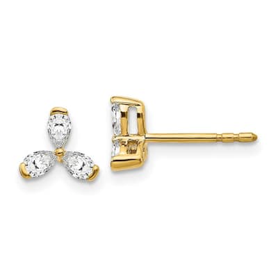 Curata 14k Diamond Earrings - 7x7mm Wide