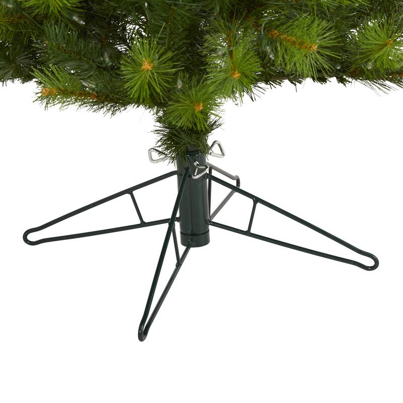 6.5' Green Valley Pine Artificial Christmas Tree with 300 Warm White LED Lights and 579 Bendable Branches