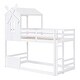 preview thumbnail 4 of 7, White Twin over Twin Bunk Bed with Roof, Window & Ladder