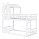 preview thumbnail 4 of 7, White Twin over Twin Pine Wood Bunk Bed with Lovely Windmill Design, Guardrails, and Ladder, Featuring Roof and Window