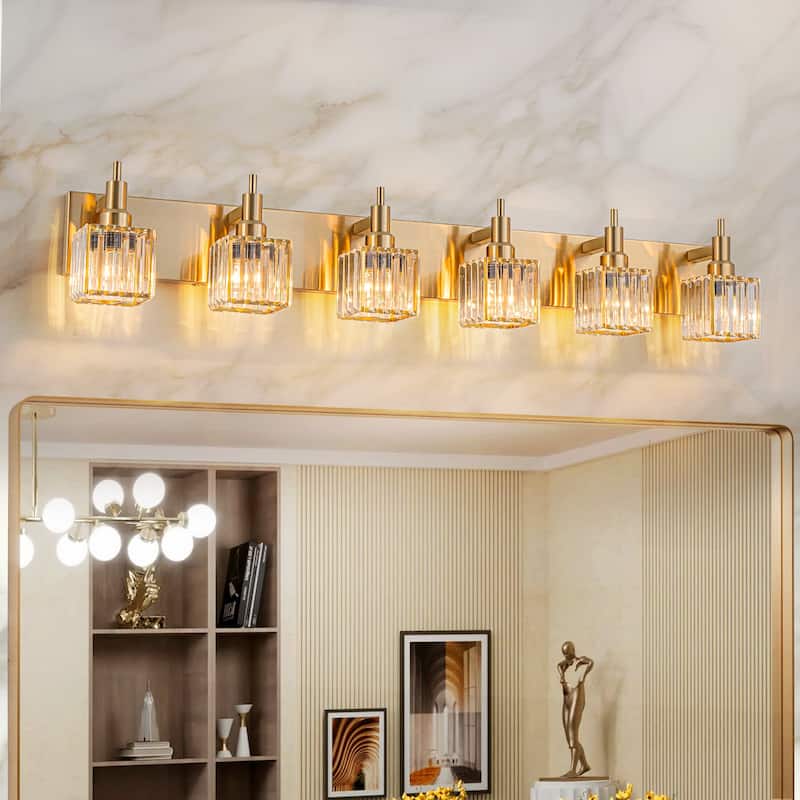 2/3/4-Light Modern Bathroom Crystal Vanity Light Wall Sconces - 43.3 - Gold