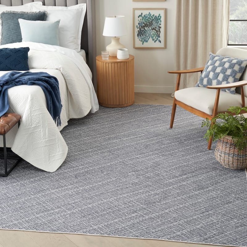 Nourison Washables Indoor only Grey Abstract Area Rug