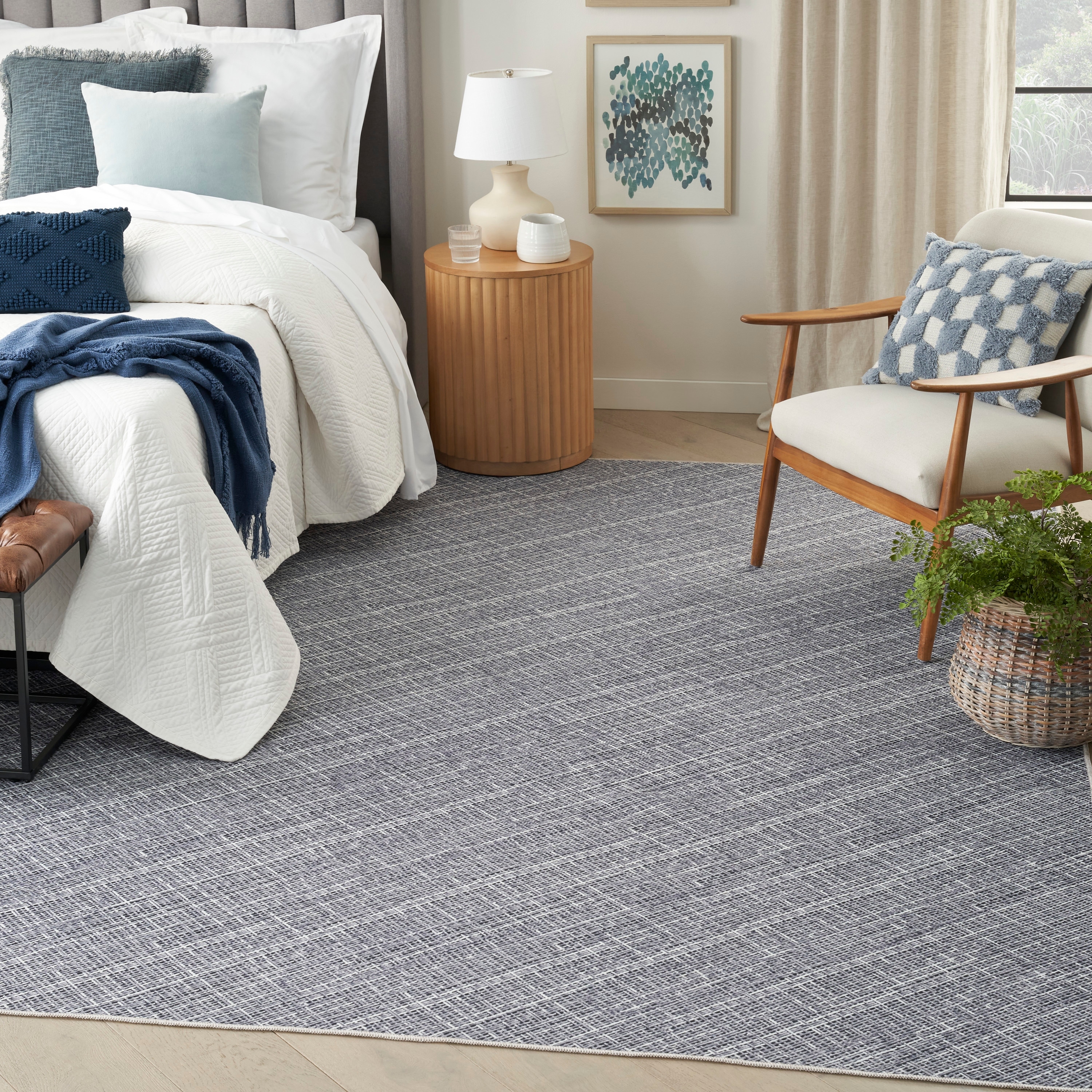 Nourison Washables Indoor only Grey Abstract Area Rug