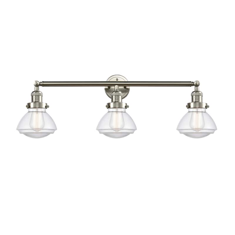Innovations Lighting Olean 3 Light 31" Wide Bathroom Vanity Light - Brushed Satin Nickel / Clear