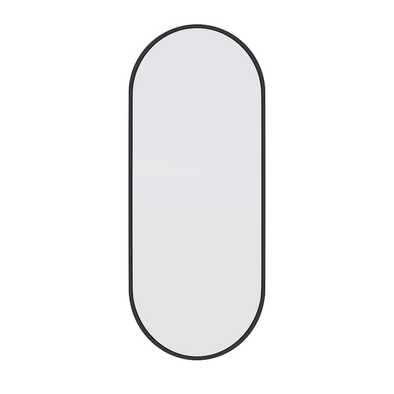 Glass Warehouse 40 in. H x 16 in. W Pill Shape Stainless Steel Framed Mirror