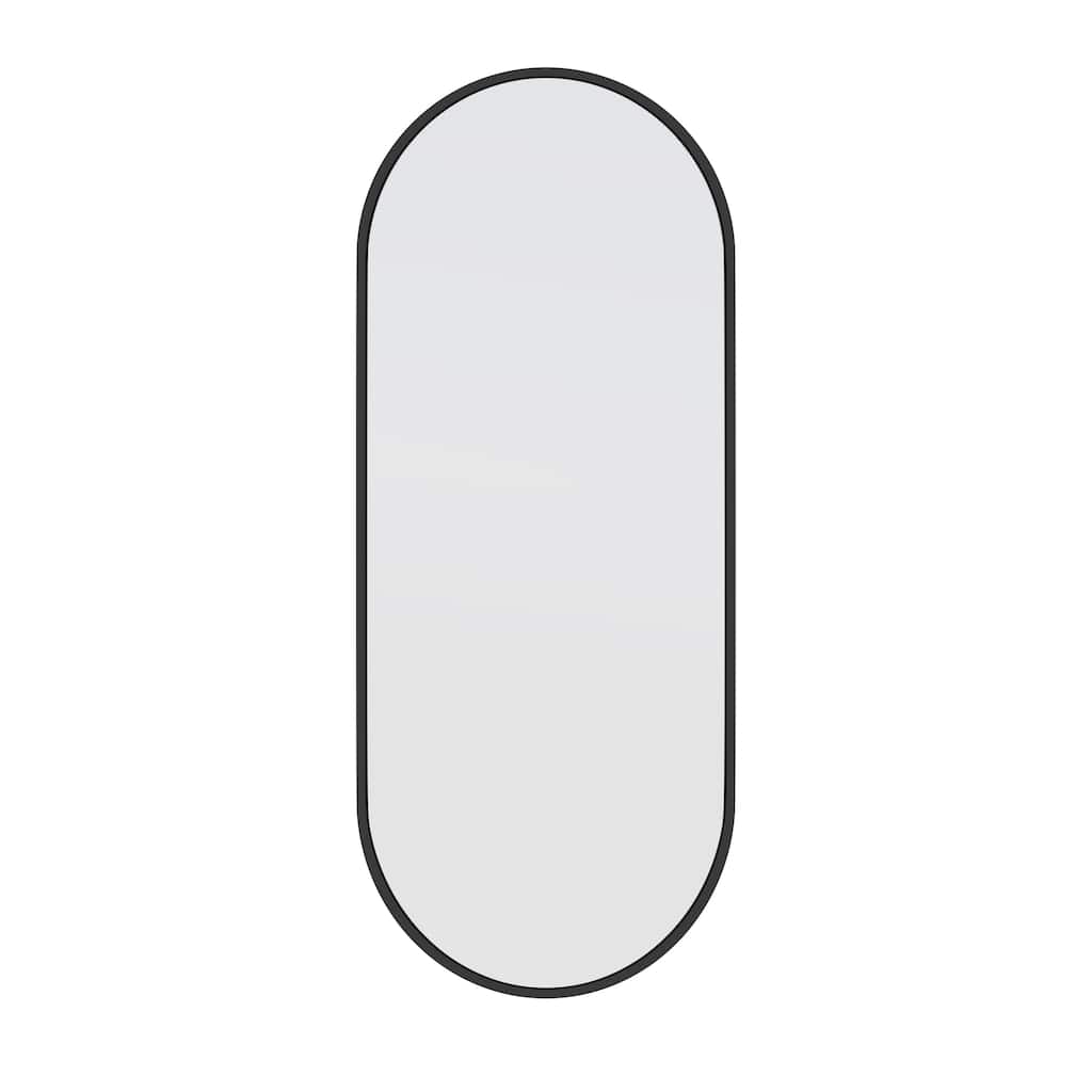 Glass Warehouse 40 in. H x 16 in. W Pill Shape Stainless Steel Framed Mirror