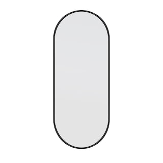 Glass Warehouse  40 in. H x 16 in. W Pill Shape Stainless Steel Framed Mirror