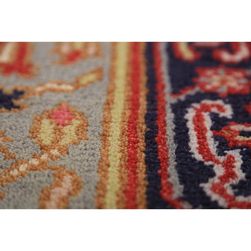 Geometric Heriz Serapi Runner Rug Hallway Hand-Knotted Wool Carpet - 2'6"x 7'10"