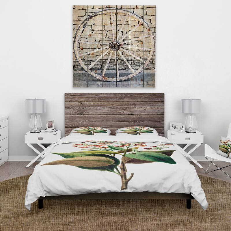Designart 'Vintage American Flowers II' Traditional Duvet Cover Set