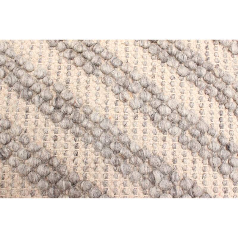 ECARPETGALLERY Braid weave Sienna Grey Wool Rug - 5'3 x 7'9