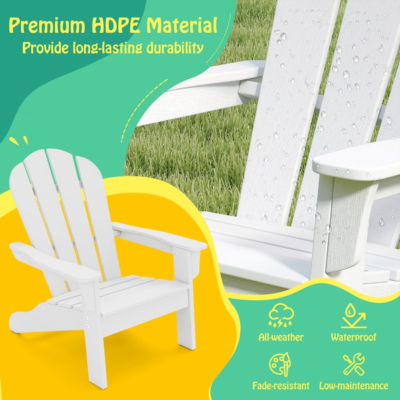 Gymax 4PCS Kid's Adirondack Chair All-Weather HDPE Toddler Lawn Chair