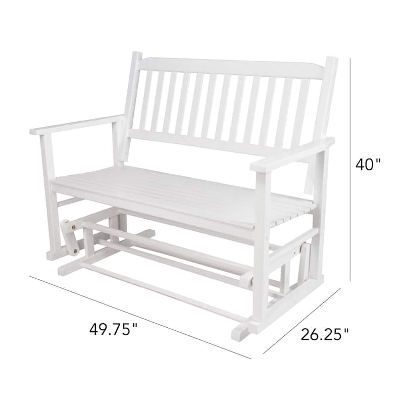 Meridian 2-Person Outdoor Patio Glider Loveseat Garden Bench Rocker Chair