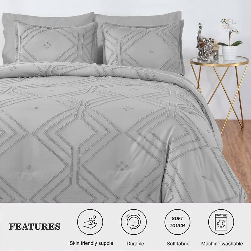 Shatex Tufted Comforters Bedding Set