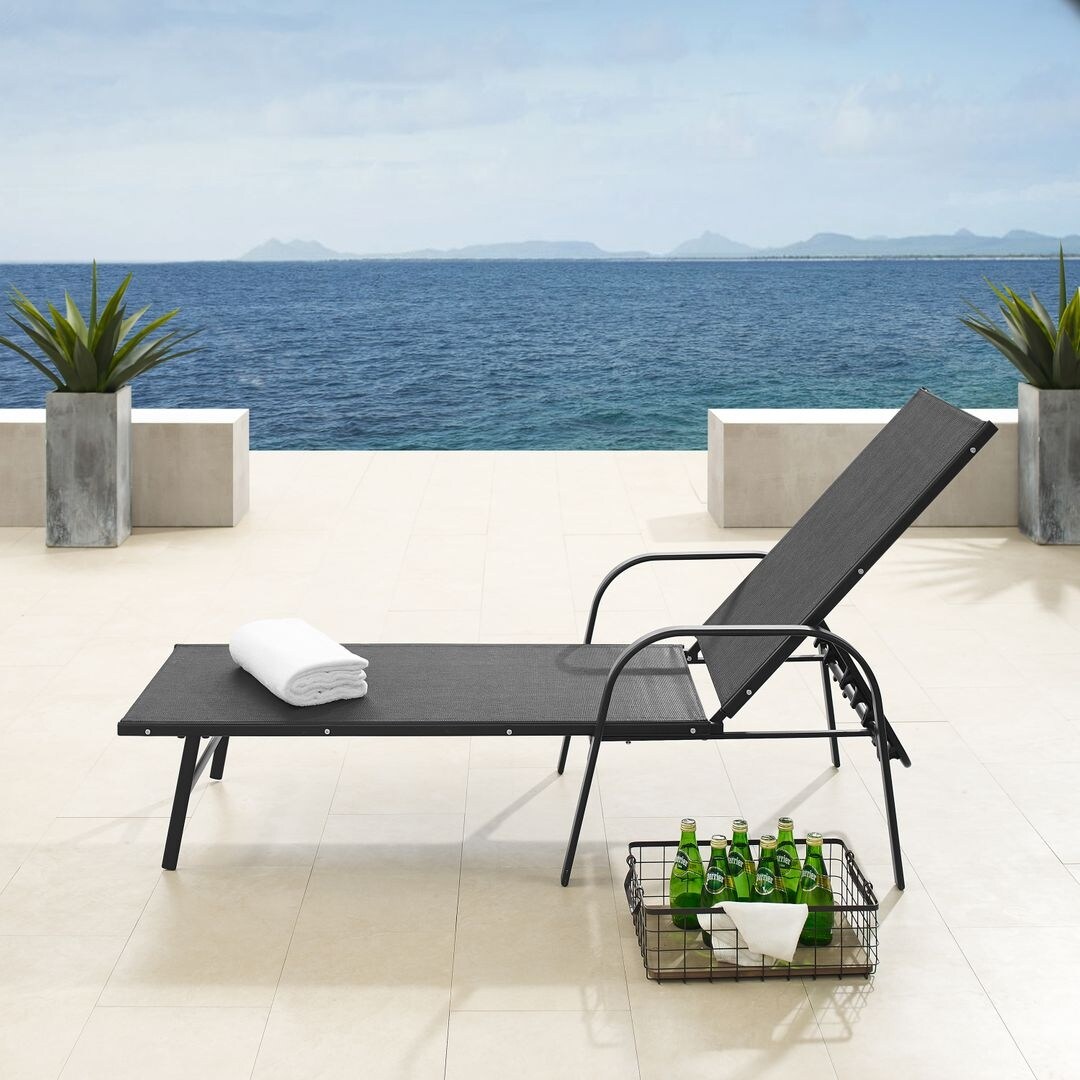 Corvus torino adjustable sling fabric patio chaise lounge outlet