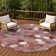 preview thumbnail 112 of 145, Machine Washable Indoor/ Outdoor Modern Loyd Chantille Rug Burgundy - 8' x 8'