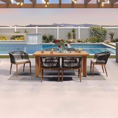 PURPLE LEAF 11 Pieces Outdoor Dining Set Metal Rattan Furniture Set for Lawn Backyard Patio Dining Set