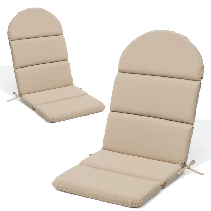 Patio Outdoor Adirondack Chair Cushion with Ties - 2PC - Beige
