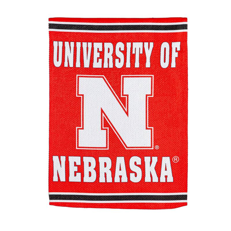 Embossed Suede Flag, House Size, University of Nebraska