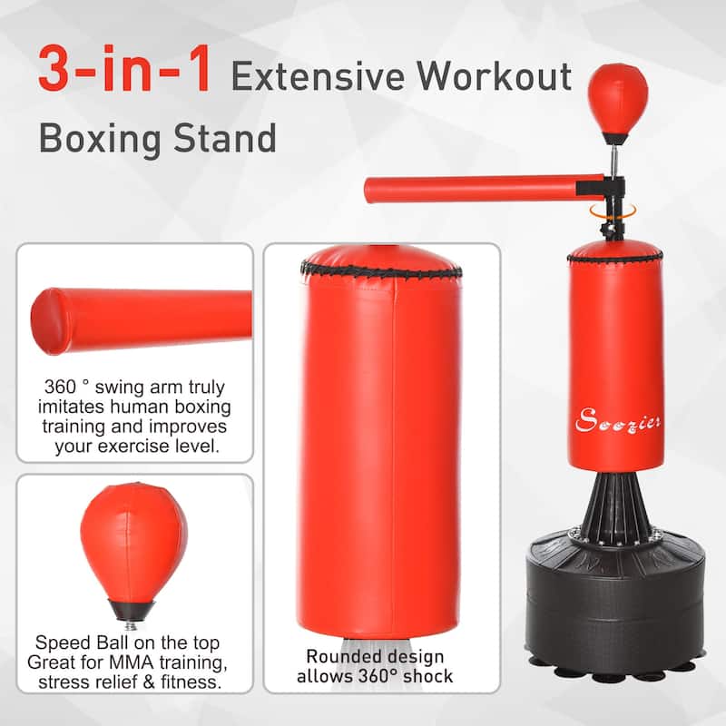 Soozier Freestanding Boxing Punch Bag Stand