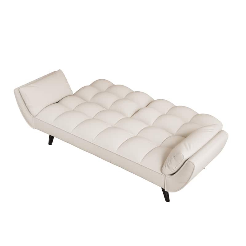 57" Velvet 2 Seater Convertible Sofa with Adjustable Backrest and Armrests for Compact Living Spaces