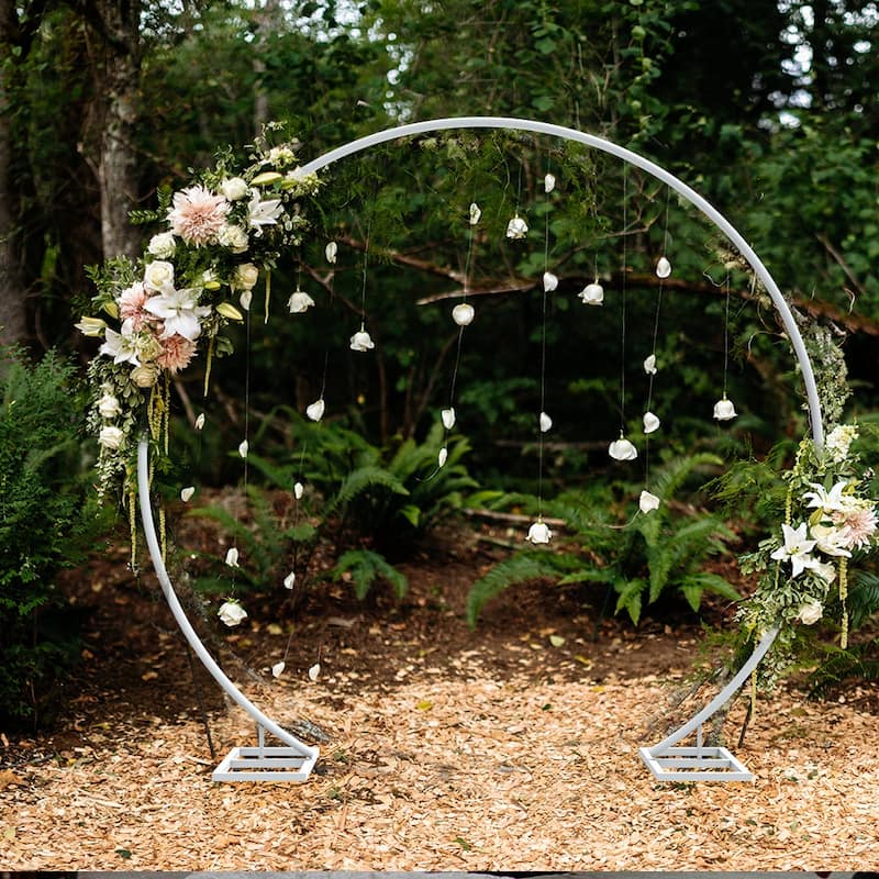 Large Circle Wedding Arch Round Garden Archway Arbors Stand 78"H