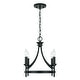 preview thumbnail 6 of 4, Peyton 4-light Matte Black Dual Mount Semi-Flush/ Pendant