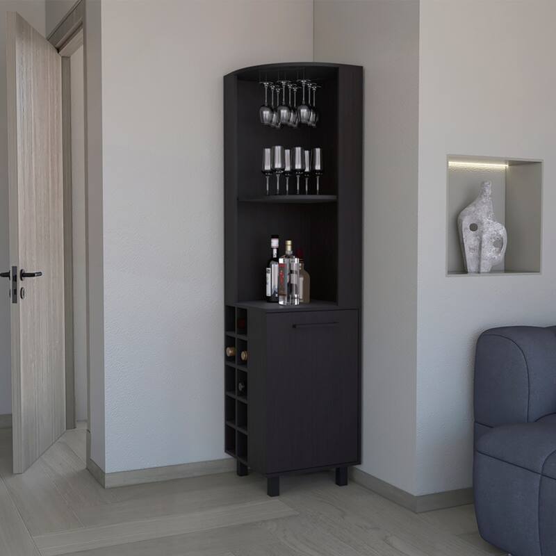 Corner Bar Cabinet Cleveland - Black