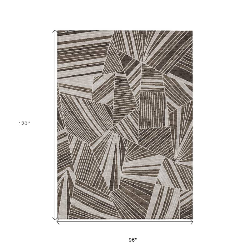 HomeRoots Geometric Transitional Rectangle Outdoor Rug
