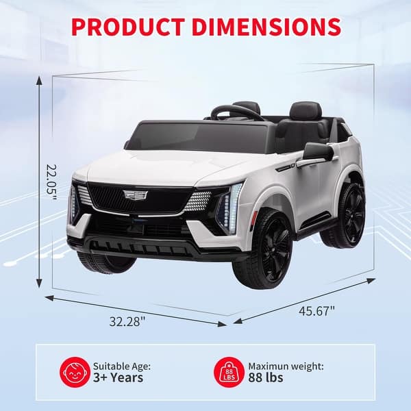 24V Kids Ride on Car Licensed Cadillac 2 Seater Ride on Truck Toy Battery Powered Electric Car for Toddlers for Kids Ages 3-5