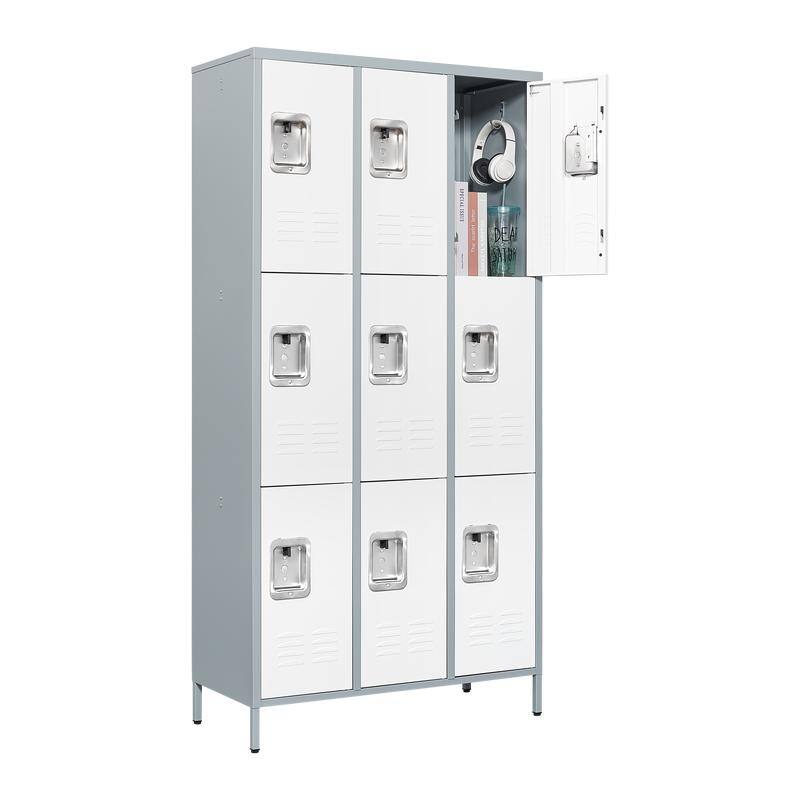 Large Steel Storage Locker with 9 Doors for Employees School Gym