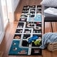 preview thumbnail 56 of 68, SAFAVIEH Carousel Kids Riemy Neighborhood Road Rug 2' x 8' Runner - Black/Ivory