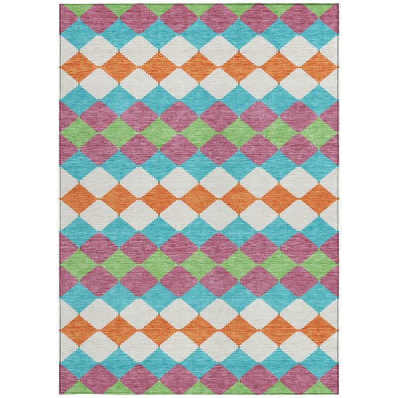 HomeRoots Geometric Transitional Rectangle Outdoor Rug