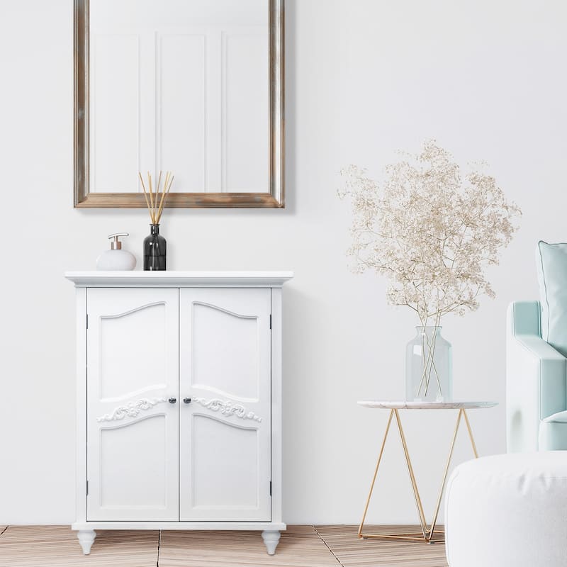 Teamson Home Versailles Freestanding Two-Door Floor Accent Cabinet - Painted - White