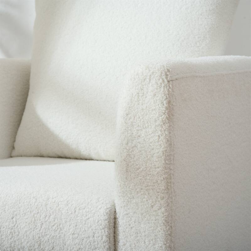 Modern Fabric Accent Chair with Wood Legs