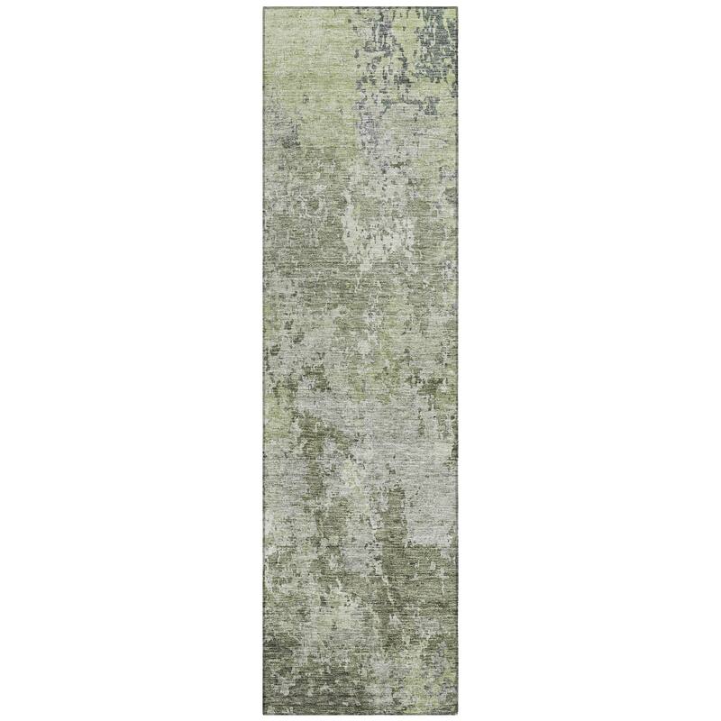 Machine Washable Indoor/ Outdoor Abstract Contemporary Chantille Rug
