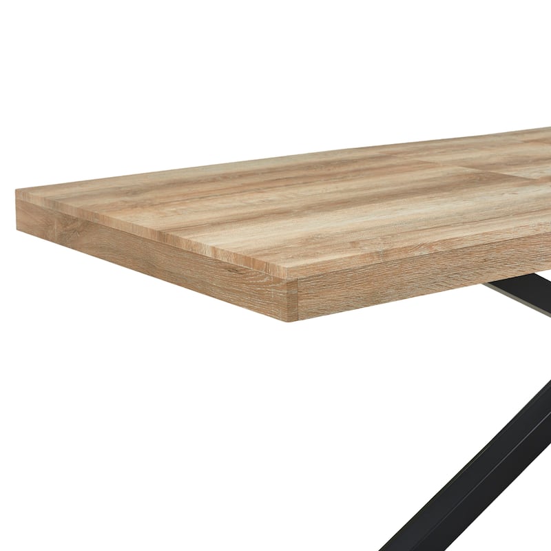 GDFStudio - Mapleton Modern Contemporary Space Saving 47.24" Metal Frame Extendable Dining Table with Telescoping Top - 47.24"L