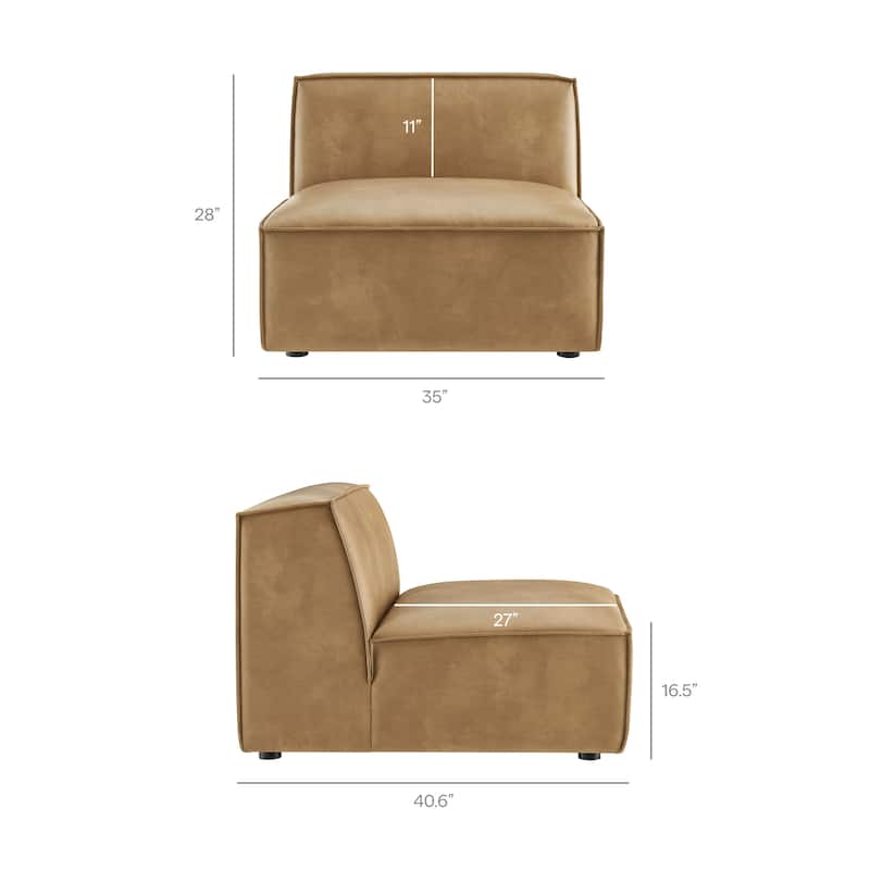 Restore 5-Piece Vegan Leather Modular L-Shaped Sofa