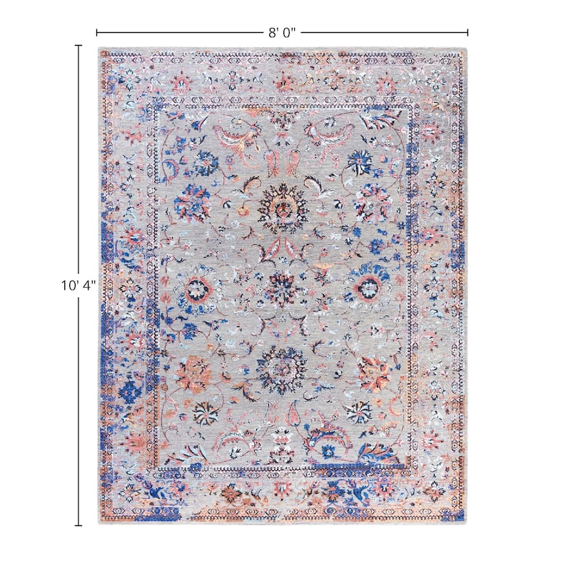 Ikat One-of-a-Kind Hand-Knotted Area Rug, Gray - 8' 0" x 10' 4"