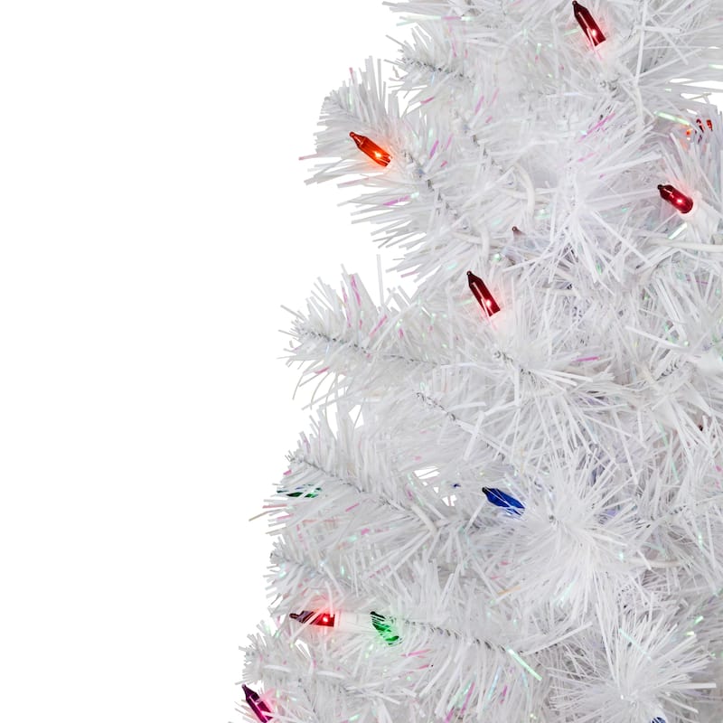 Pre-Lit Medium Rockport White Pine Artificial Christmas Tree - 2' - Multi Lights - 2 Foot