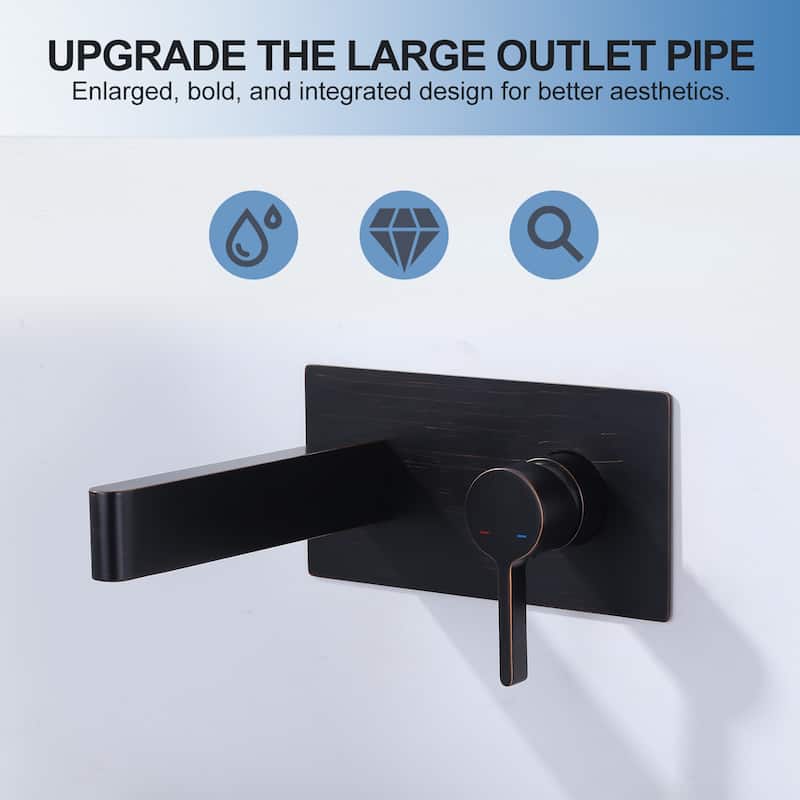 WOWOW Modern Minimalist Wall-Mounted Single-Handle Basin Faucet