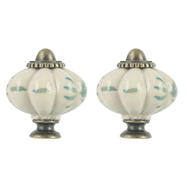 2pcs Ceramic Knobs Vintage Knob Drawer Round Pull Handle Furniture Cupboard Wardrobe Dresser Door Decorative, Beige