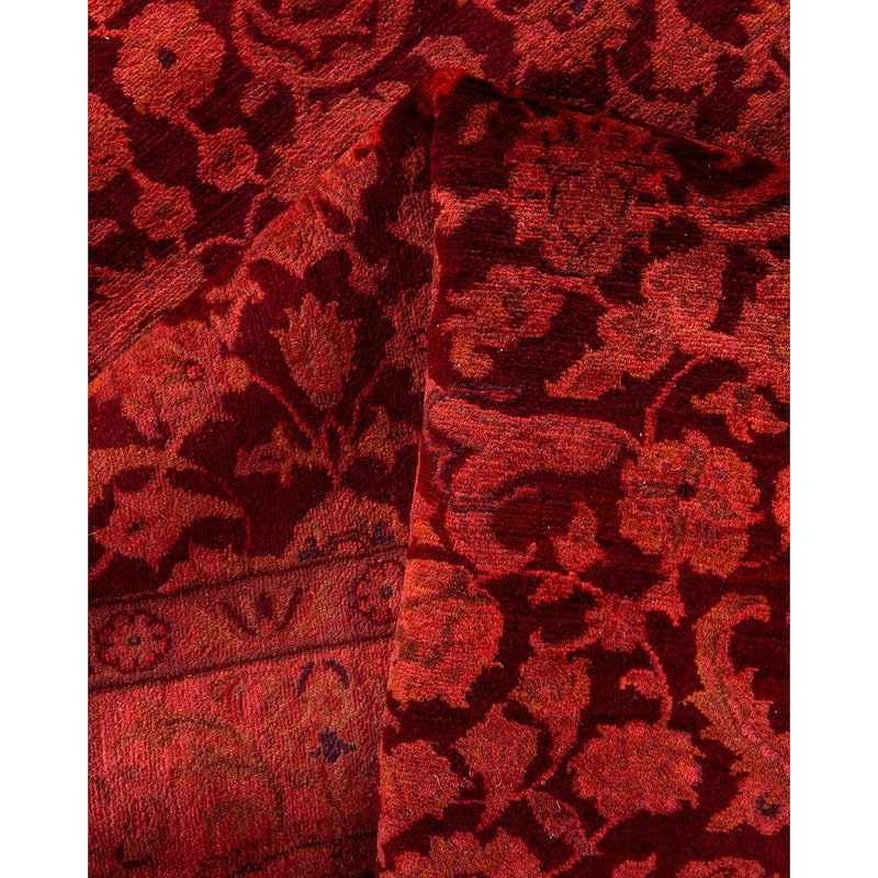 Fine Vibrance, One-of-a-Kind Hand-Knotted Area Rug - Red, 4' 2" x 6' 3" - 4' 2" x 6' 3"