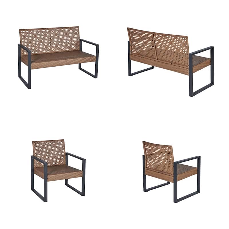 4-Piece Patio Furniture Set,Outdoor Porch Garden Backyard Furniture