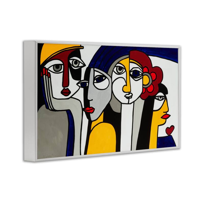 Stupell Primary Hues Faces Portrait Framed Giclee Art Design By Ruth Fromstein